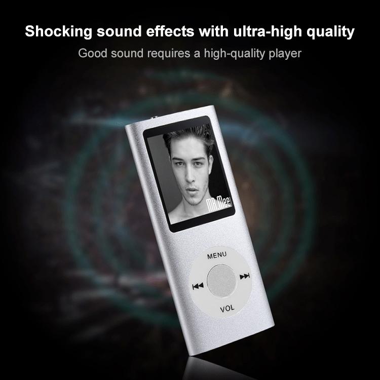 1.8 Inch Metal Mp4 Player + 16G Tf Card + Earphone + Cable - Silver - With Earphone+Cable