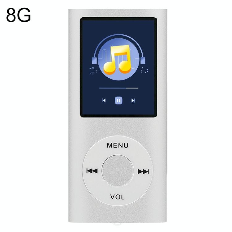 1.8 Inch Metal Mp4 Player + 16G Tf Card + Earphone + Cable - Silver - With Earphone+Cable