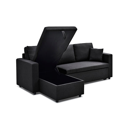 Multifunctional Sofa Bed Fabric Upholstery Chaise Section Comfy Cushions Armrests