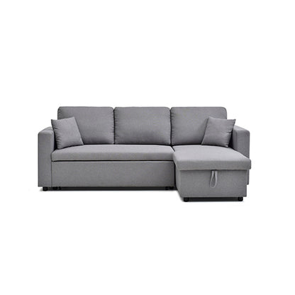 Multifunctional Sofa Bed Fabric Upholstery Chaise Section Comfy Cushions Armrests