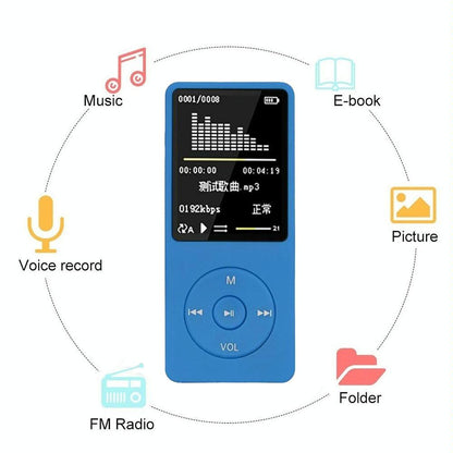 Portable Lcd Fm Radio Mp3 Mp4 Player 4Gb Memory Black - White 4Gb