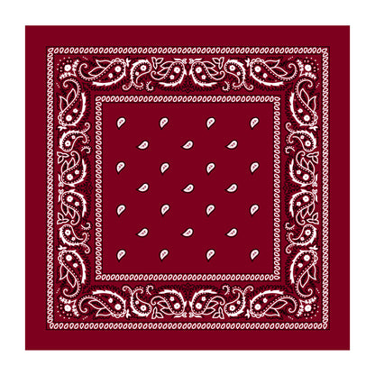 BANDANA Paisley 100% COTTON Head Wrap Durag Bandanna Summer Biker Scarf Mask - Burgundy
