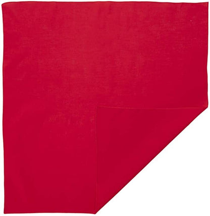 BANDANA Paisley 100% COTTON Head Wrap Durag Bandanna Summer Biker Scarf Mask - Red (Plain)