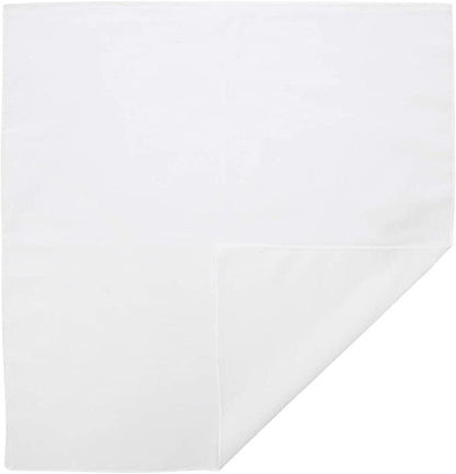 BANDANA Paisley 100% COTTON Head Wrap Durag Bandanna Summer Biker Scarf Mask - White (Plain)