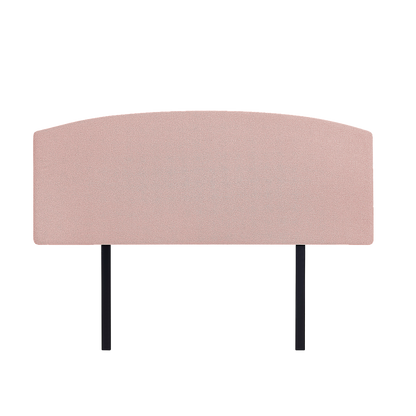 Linen Fabric Queen Bed Curved Headboard Bedhead - Pale Pink