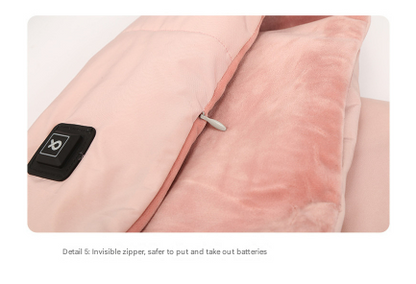 Light Green USB Electric Heated Scarf - Portable Puffer Neck Warmer with 3-Level Heat Control for Winter