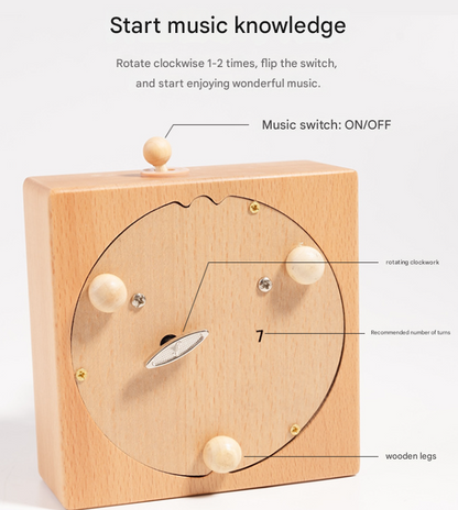 MAOMAO-Music Box (nine-colored deer of mythology) Handmade Wooden Ferris Wheel Music Box - Christmas Carousel Hand-Cranked Desktop Decoration