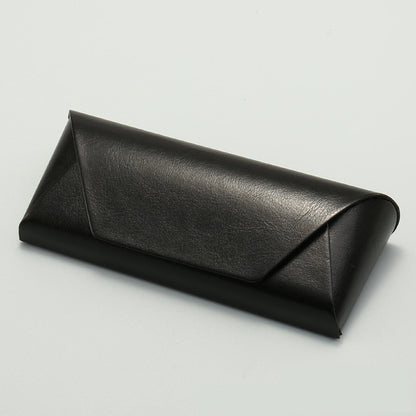 2 Pcs ( 1 Brown + 1 Black ) Vintage Style PU Leather Eyewear Case - Protective Hard Shell with Soft Lining